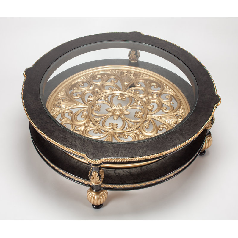 Single Coffee Table, Black/Gold
