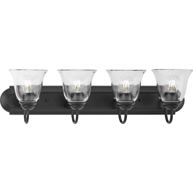 Éclairage pour meuble-lavabo transitionnel 4 lumières, Noir