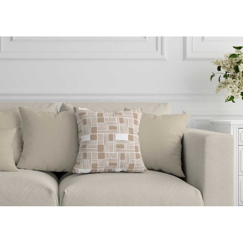 Housse et insert de coussin intérieur / extérieur Kapri, Beige, 14 po x 20 po, Rectangle