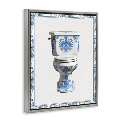 Cadre flottant de toilette Vintage Chinoiserie, design par lettré et doublé