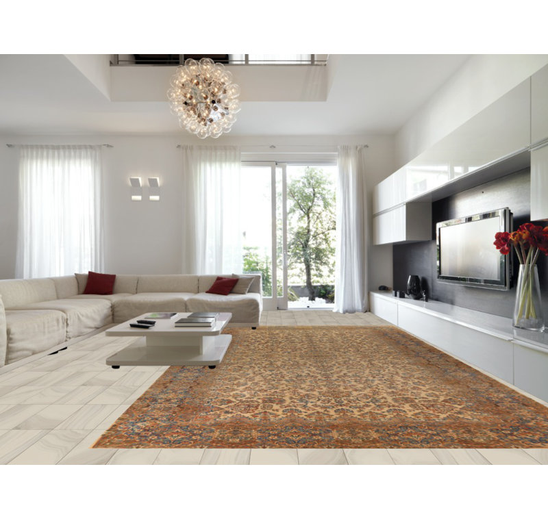 Tapis traditionnel à teinture végétale pré-1900 11 x 20