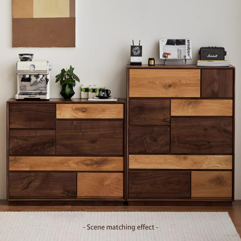 Armoire d'appoint en noyer massif, H 38,98 po x L 38,98 po x l 16,14 po
