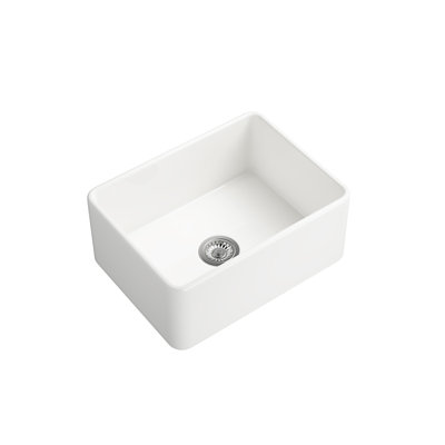 Évier de cuisine blanc de style évier à tablier profond encastré