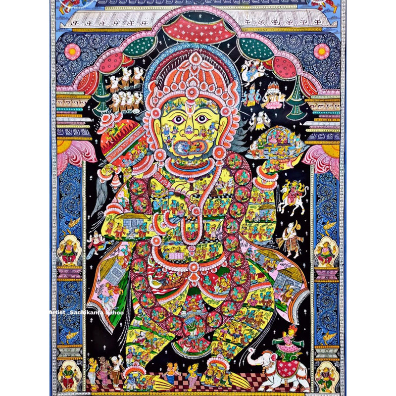 Ramayan Storey Inside Body Of Hanuman | Natural Colours On Canvas | By Sachikant