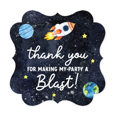 Étiquettes de cadeau d'anniversaire pour astronaute de l'espace pour fantaisie pour enfants