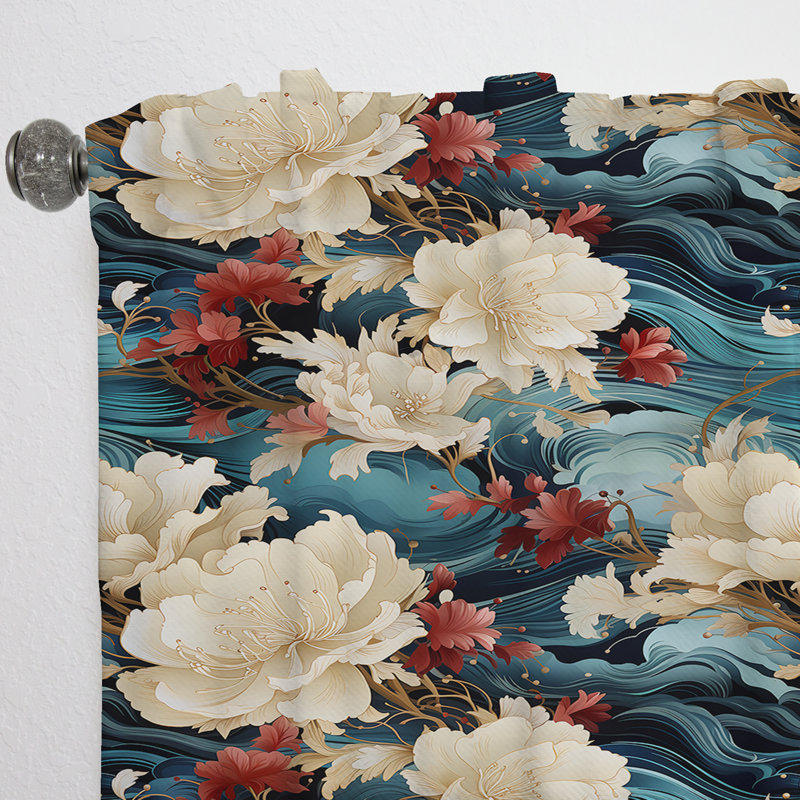 Kimono Whispers V - Rideau abstrait - Velours obscurcissant - 1 panneau, L 52 po x L 95 po