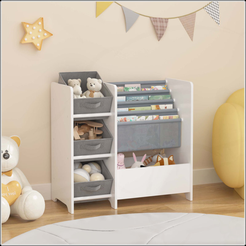 Multifunctional Kids Bookshelf and Storage Combo for Playful Learning