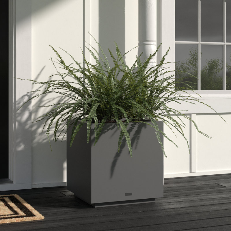 Metallic Series Galvanized Steel Planter Box, Gray