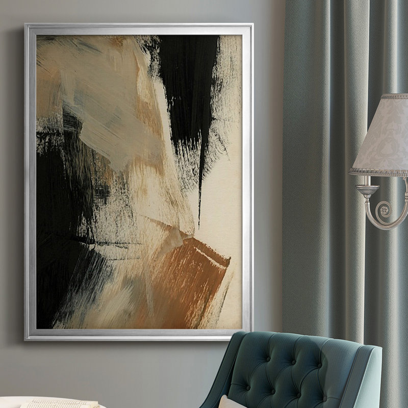 " Baked Paintstrokes V ", 42.5" H x 30.5" W, Silver
