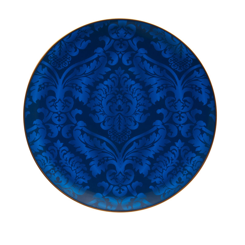 Damassé Ritz Paris Porcelain Dinner Plate, Blue