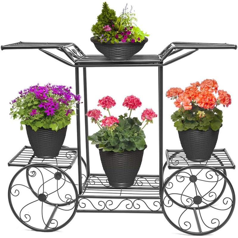 Black Iron 6-Tier Parisian Style Plant Display Cart