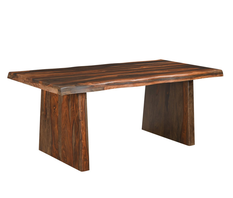 Table de salle à manger 74 "en bois massif brun foncé