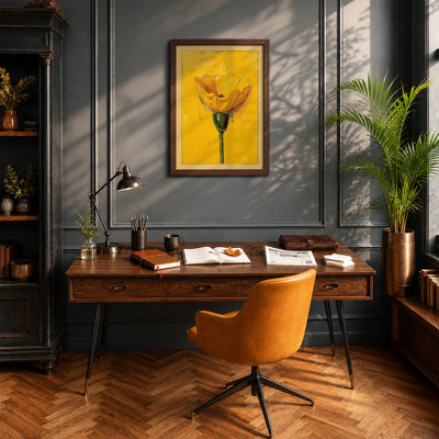 Golden Bloom Botanical - Framed Print
