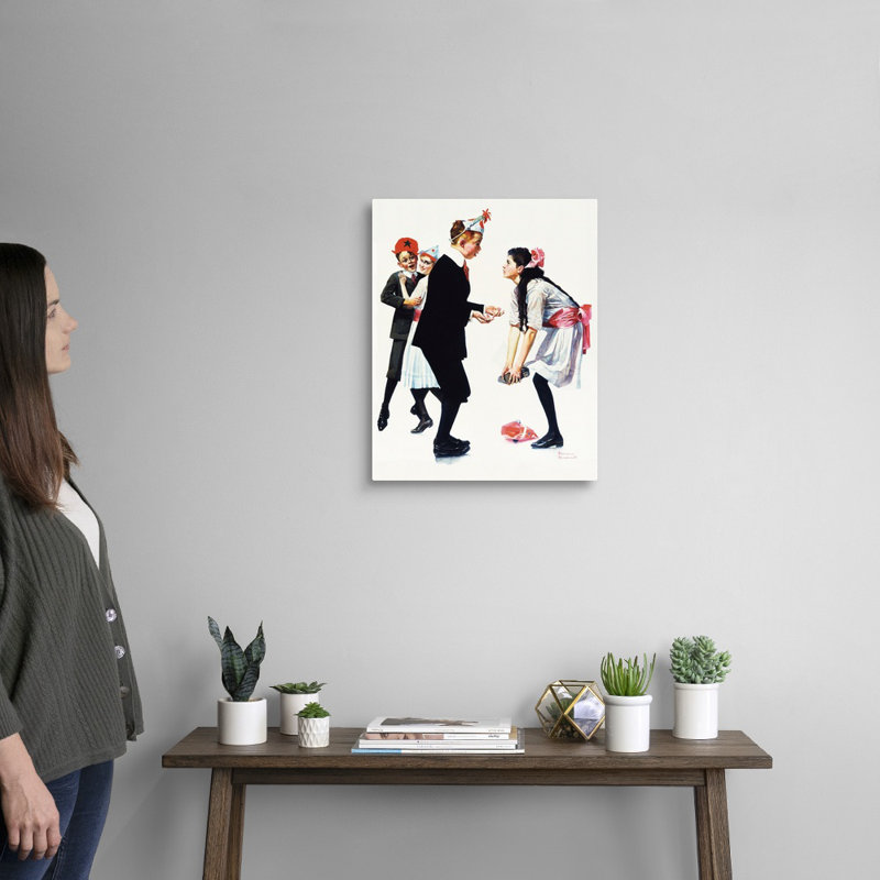 «Norman Rockwell Children Dancing At Party», art mural sur toile, H 20 po x l 16 po x P 1,25 po, Toile tendue