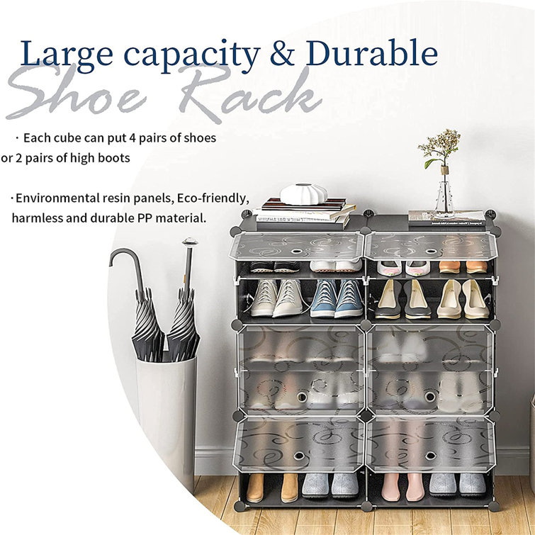 Large Shoe Rack Large Capacity Boot Storage 12 Cube Organizer