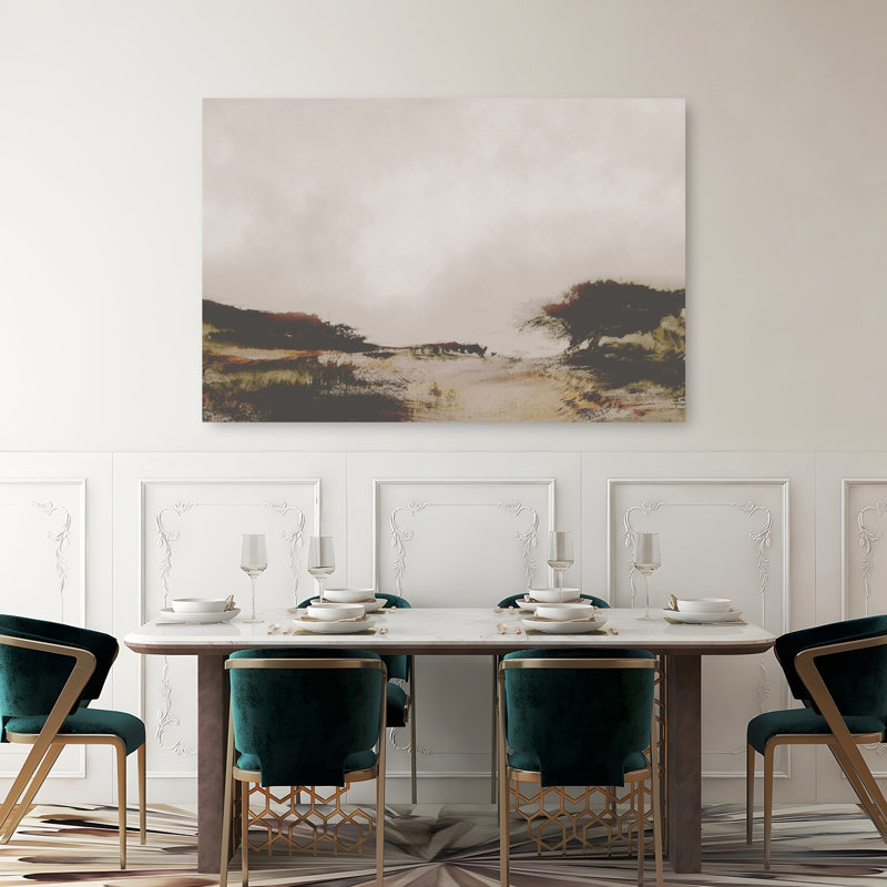 Chêne, promenade, abstrait, expressionniste contemporain, paysage, impression d'art mural, 40" H x 60" W