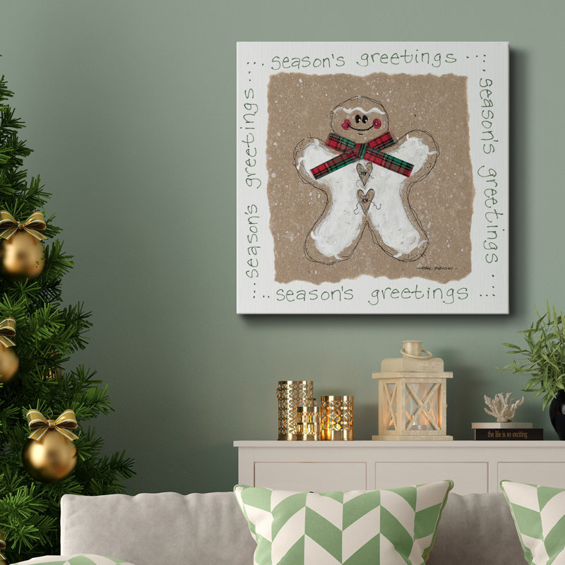 «Gingerbread Man» - Toile tendue avec châssis de qualité supérieure - prête à être accrochée, H 24 po x l 24 po x P 1 po