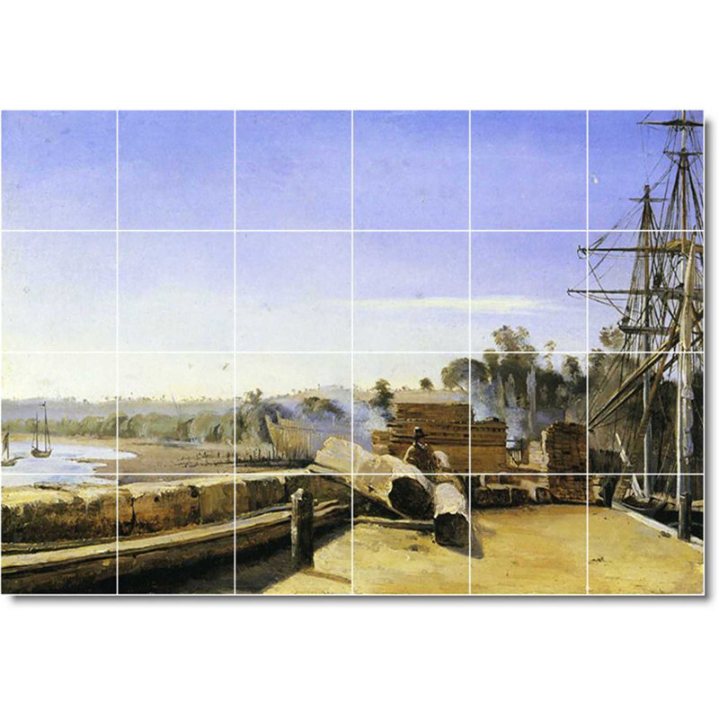 Carreau de céramique décorative 36 po x 24 po 6 po x 6 po, Bord de l'eau 02122