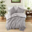 Ensemble de literie surdimensionné gris chaud, mélange de coton et de polyester pour le confort de la maison