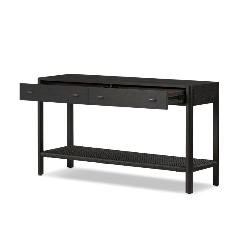 Console en bois massif 55 po Deirdre, Frêne noir fumé