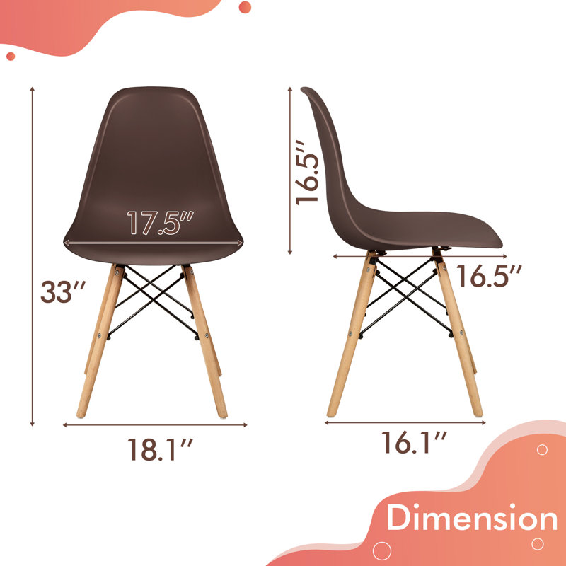 Chaise d'appoint pour bureau de cuisine Josclyn, Brun