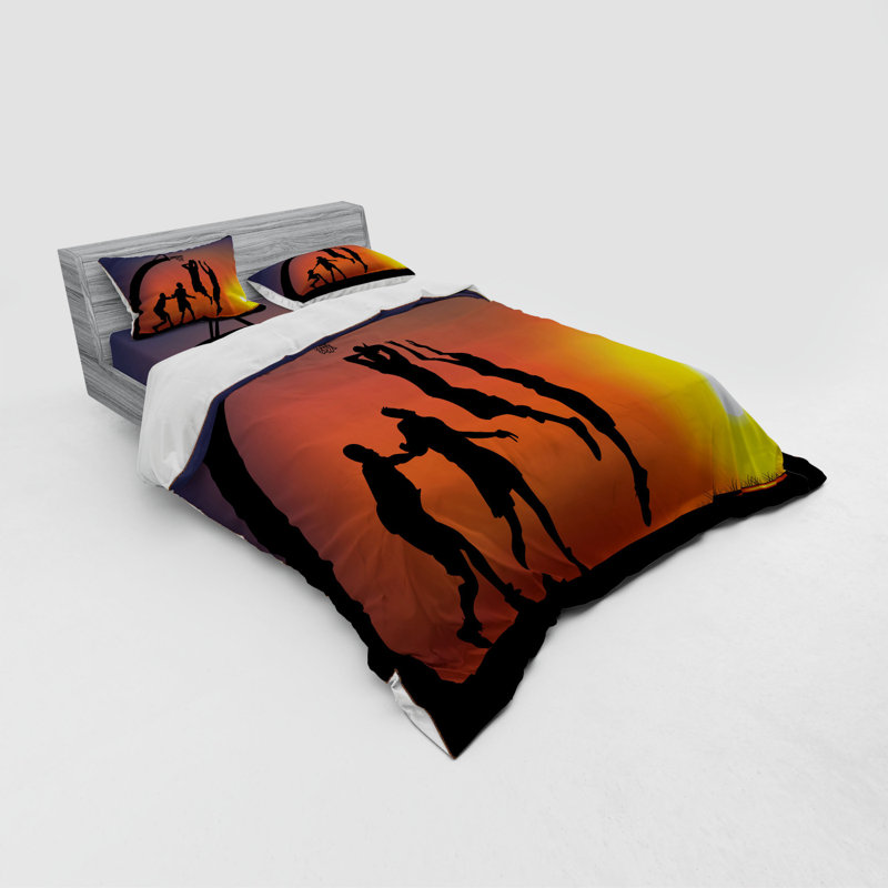 Ensemble de housse de couette de décor pour les garçons à coucher de soleil, Housse de couette grand