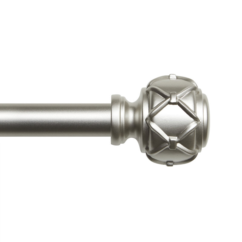Tringle à rideaux simple réglable 1 po Erkan, 35" - 66", Nickel