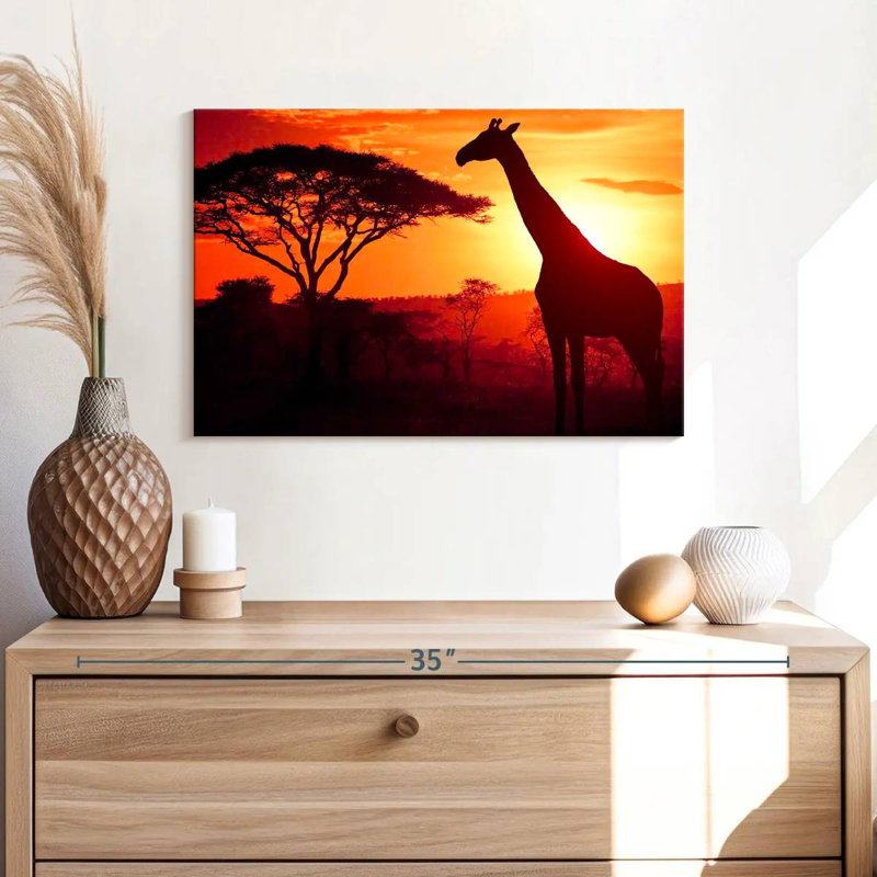 Brampt silhouette de girafe d'Afrique, H 16 po x l 24 po