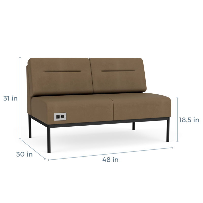 Causeuse Darsey, Patriot Plus taupe, Avec alimentation, Noir