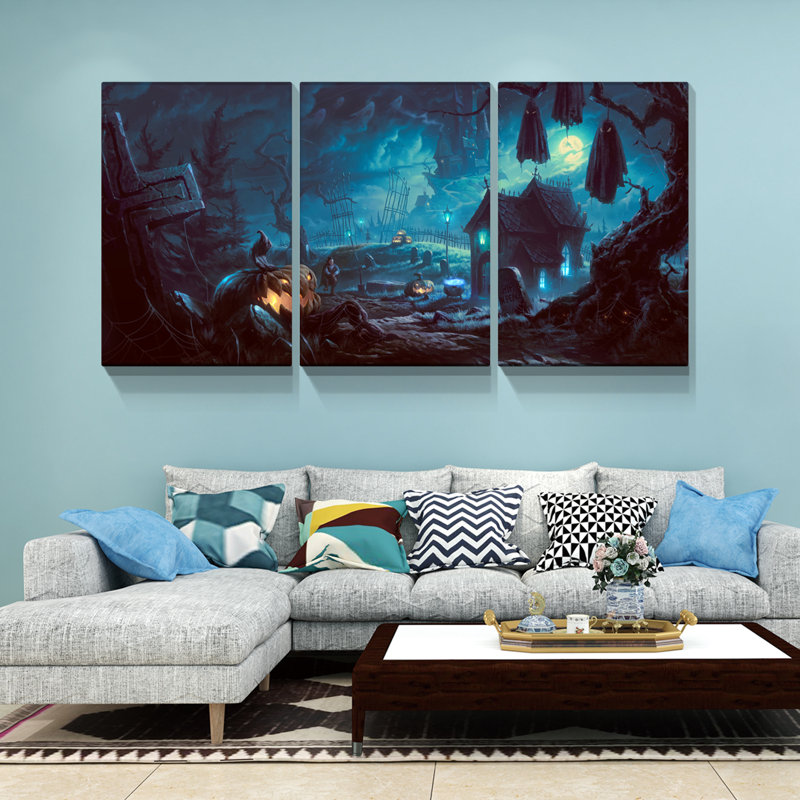 Peinture sur toile Haunted Grave, H 12 po x l 18 po x P 1,5 po