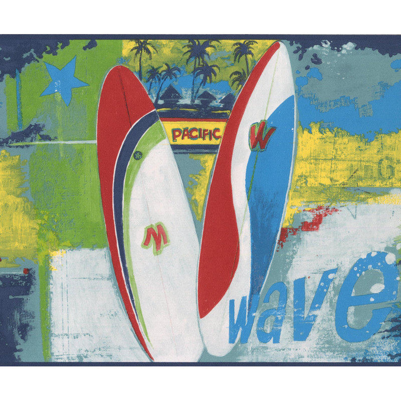 Bordure murale Anglet, Bleu / Rouge