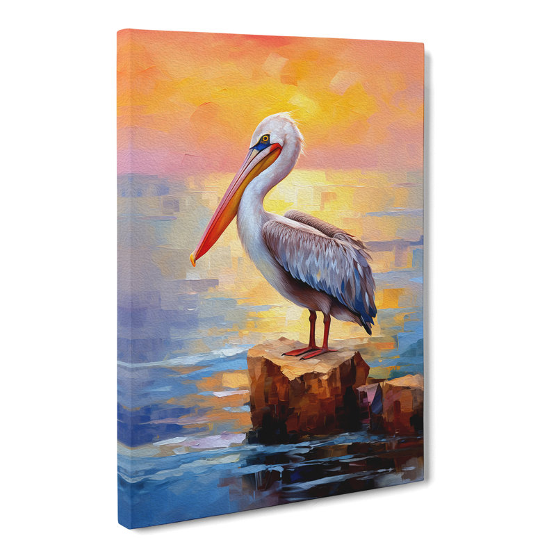 Pelican Impressionism - No Frame Print, 50cm H x 35cm W x 3cm D