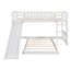 Lit simple superposé au-dessus d'un lit simple avec glissière et échelle, blanc-1745007538