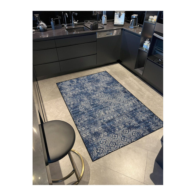 Tapis bleu lavable Ice Ice, Rectangle 3 pi 3 po x 4 pi 11 po