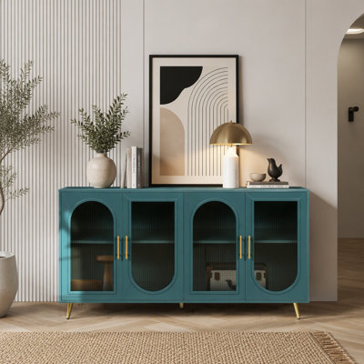 Buffet moderne, meuble télé pour téléviseur de 65 pouces et plus avec rangement et tablettes réglables pour le salon, la chambre à coucher