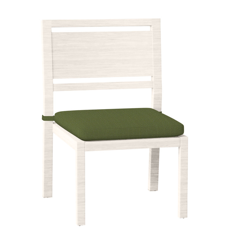 Chaise d'appoint d'extérieur en aluminium forgé Avondale, Pas de soudure, Craie, Forêt de lin