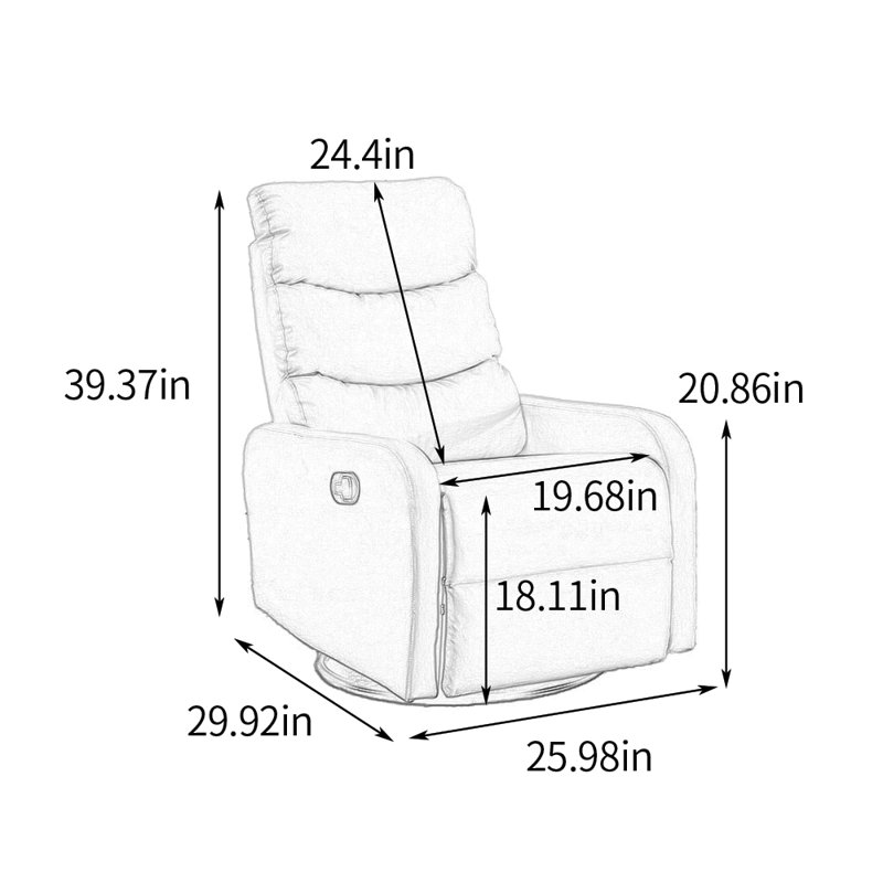 Fauteuil inclinable ergonomique simple pour salon, Bleu