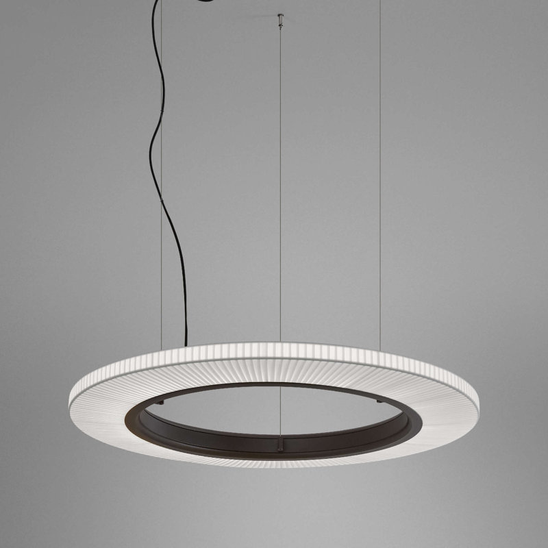 Roda - Luminaire suspendu à intensité variable à DEL S / 90 - Télécommande - Intensité réglable Triac - Cadre brun, Blanc