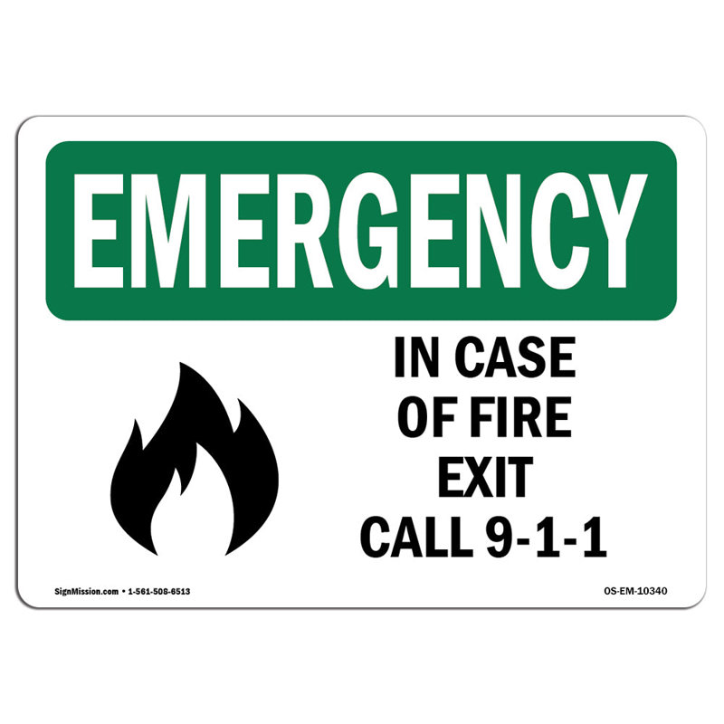 Enseigne de sortie d'urgence OSHA, H 12 po x l 18 po x P 0,1 po
