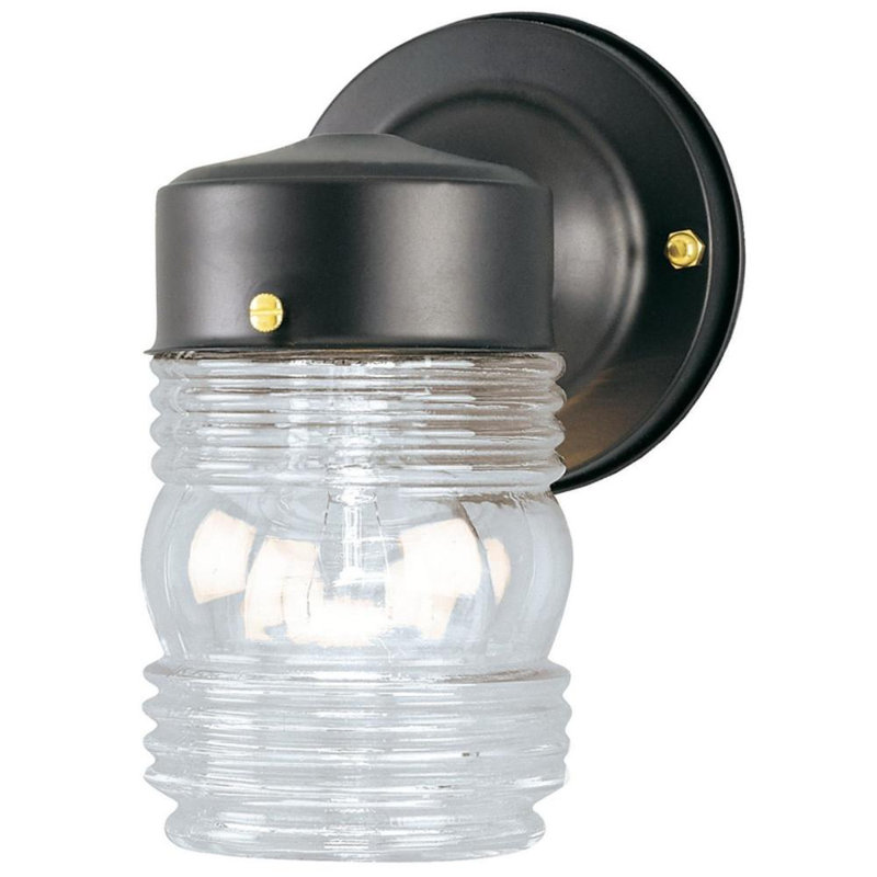Lanterne murale d'extérieur à 1 ampoule Cleaton, Noir, H 8 po x l 4,75 po x P 7,5 po