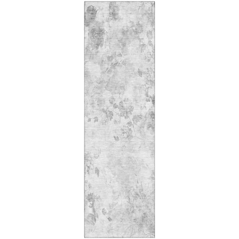 Premium Machine Washable Prisco Gray Rug, Runner 2'3" x 7'6"