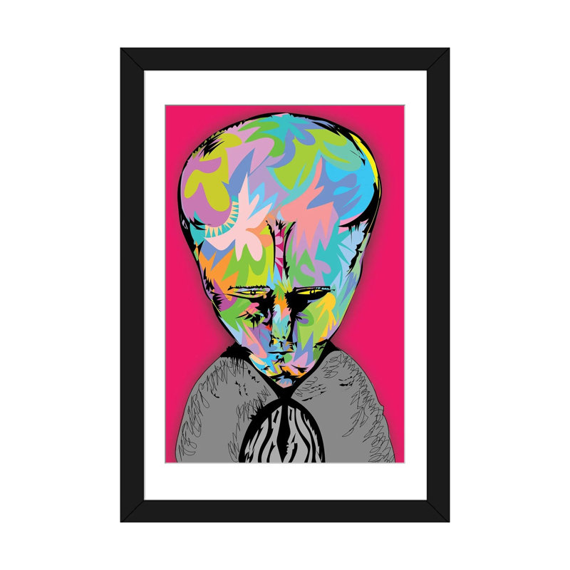 Esoteric Alien - Wall Art Print - Wrapped Canvas, 32" x 24", Framed Paper, Black