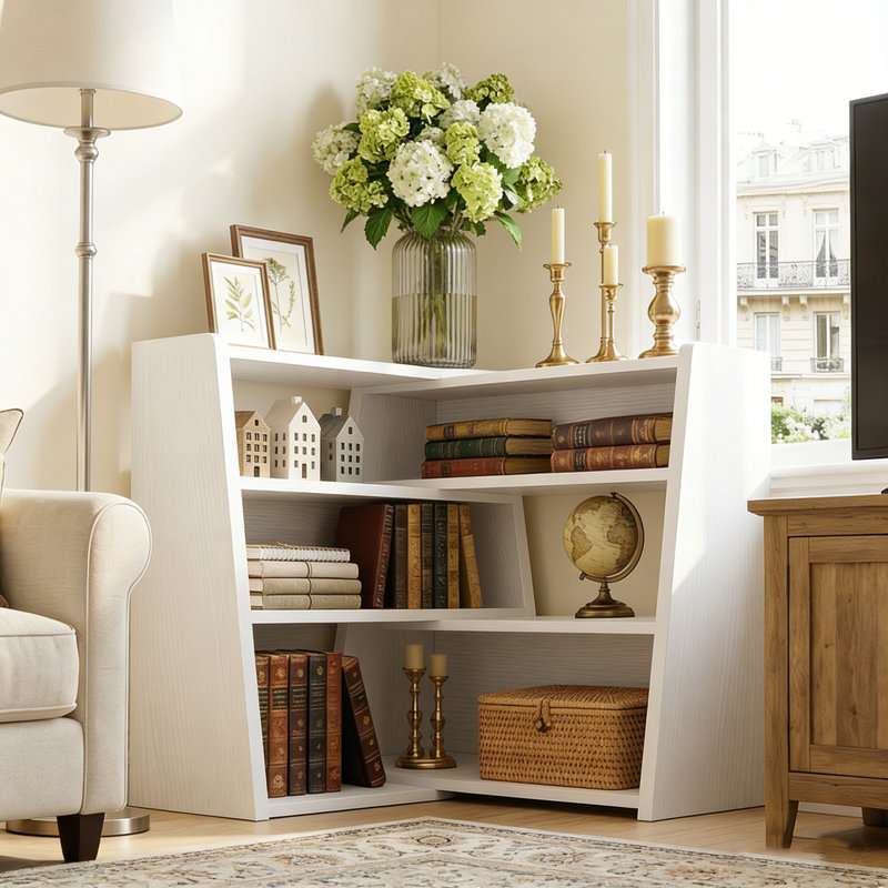 Petite bibliothèque à 4 niveaux, Blanc,  (4 Shelves) 35"H x 24"W x 11"D