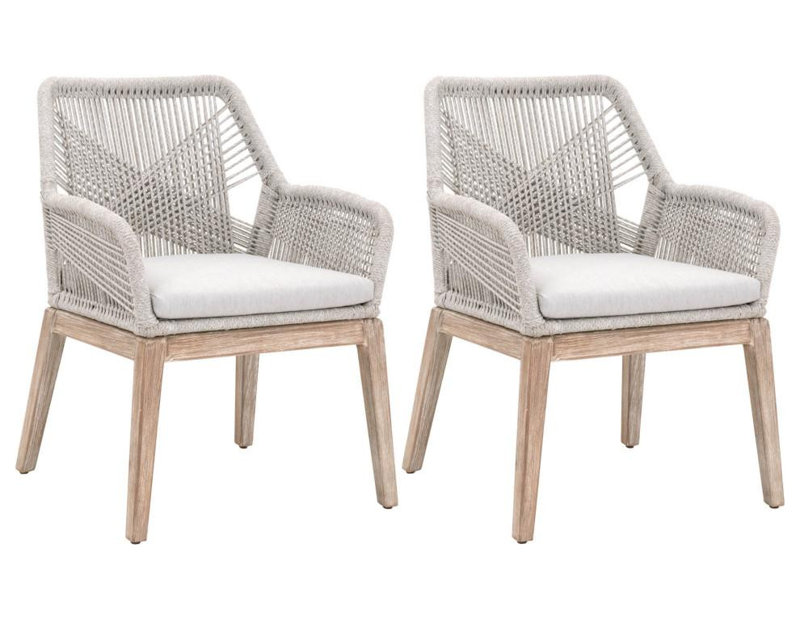 Woven 19.5'' H Upholstered Armchair, Light Gray