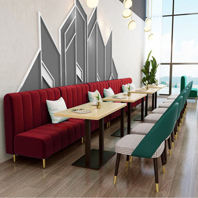 Simple Restaurant Cafe Dessert Shop Benches Polyester Blend Upholstered Bench