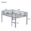 Lit mezzanine double en bois d'hévéa avec échelle-2010267006