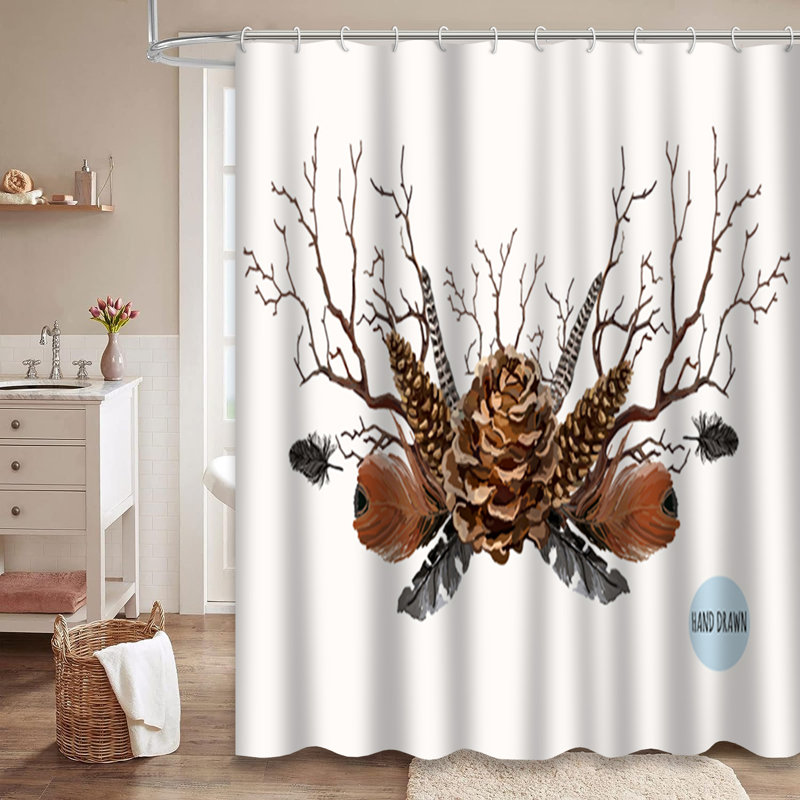 Rideau de douche avec 12 crochets, 72" L x 78" W