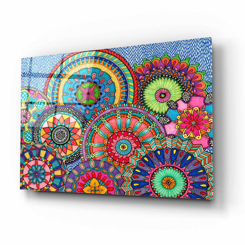 Mandala parade sur plastique / acrylique par Hello Angel Print, H 12 po x l 16 po x P 0,13 po