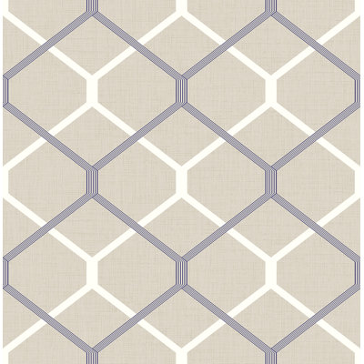 Papier peint double hexagone Seabrook Designs Milton