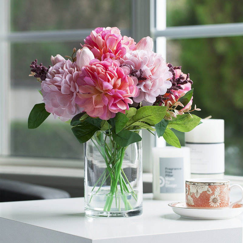 Glass Table Vase, 8" H x 5" W x 5" D
